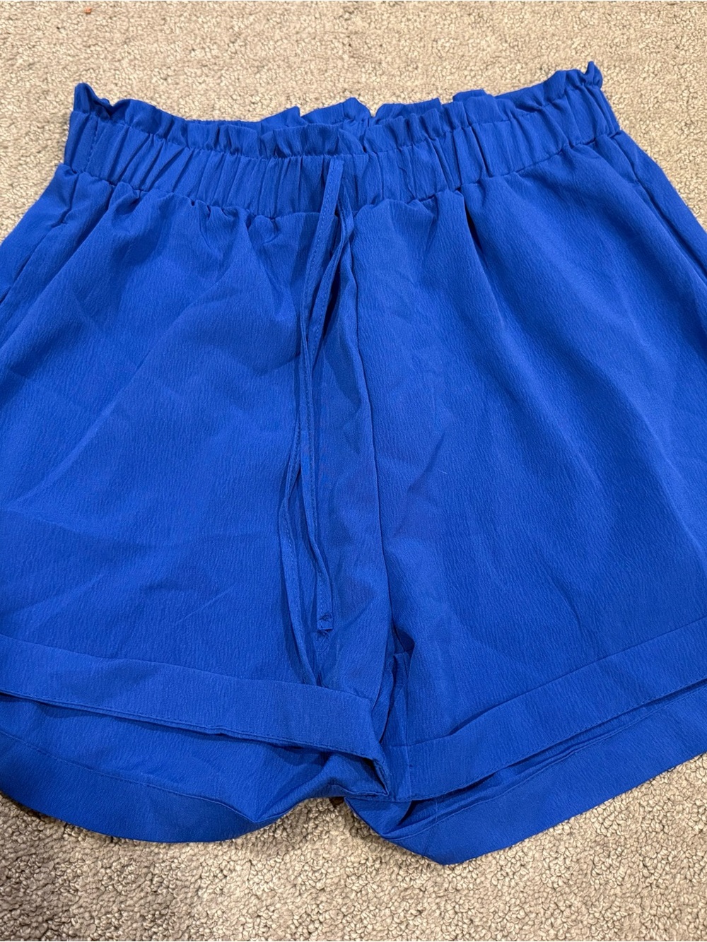 SHEIN Royal Blue High-Waist Drawstring Shorts